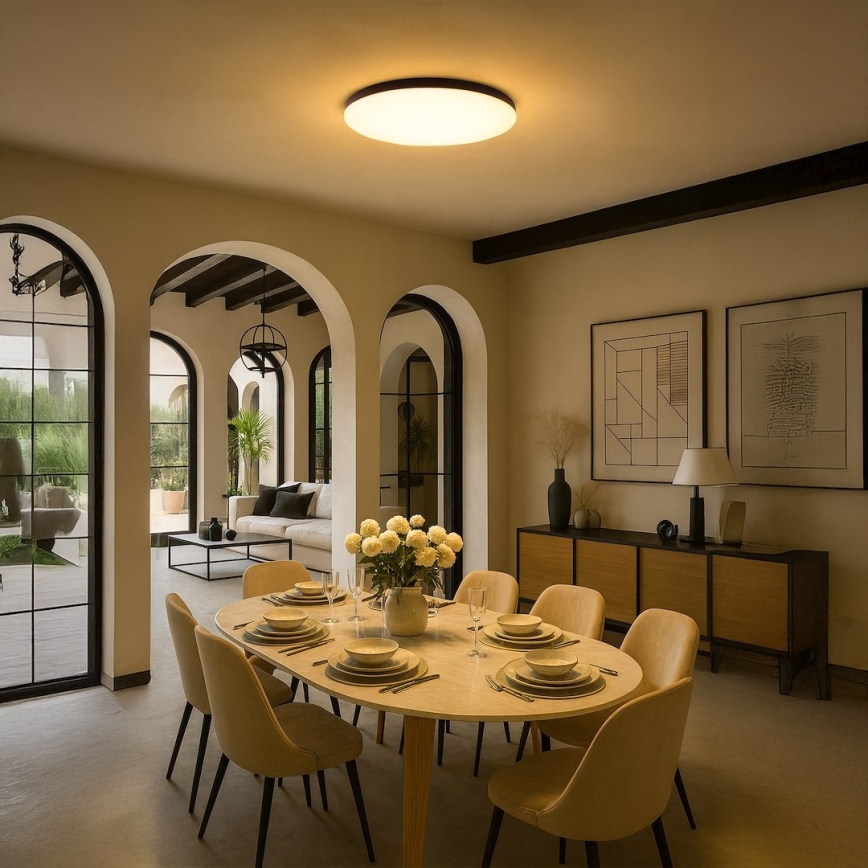 Plafonnier LED dimmable SIENA LED/80W/230V 3000-6000K Ø 75 cm noir + télécommande