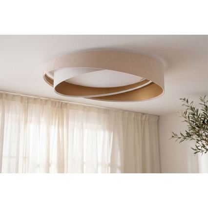 Plafonnier LED à intensité variable SMART GALAXY MODERN LED/24W/230V 3000-6500K Ø 55 cm beige/blanc/doré + télécommande