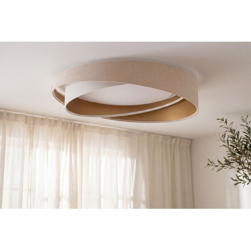 Plafonnier LED à intensité variable SMART GALAXY MODERN LED/24W/230V 3000-6500K Ø 55 cm beige/blanc/doré + télécommande