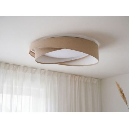 Plafonnier LED dimmable SMART GALAXY MODERN LED/24W/230V 3000-6500K Ø 55 cm beige/blanc + télécommande