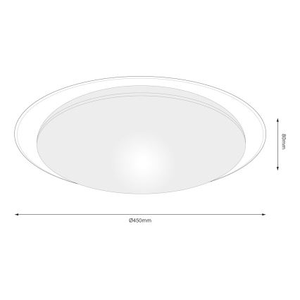 Plafonnier LED dimmable SONIC LED/35W/230V 3000–6000 K Ø 45 cm blanc + télécommande