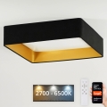 Plafonnier LED dimmable VELVET SQUARE SMART LED/36W/230V 60x60 cm 2700-6500K Wi-Fi Tuya + télécommande noir