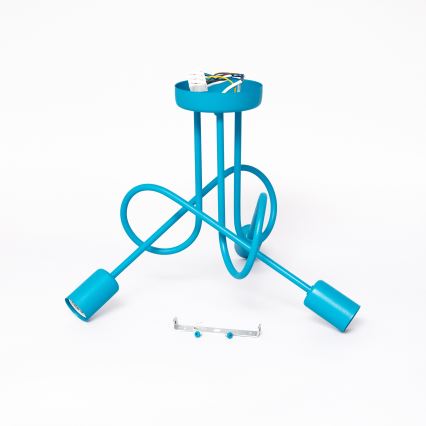 Plafonnier LED en applique pour enfants OXFORD, 3xE27/15W/230V, bleu