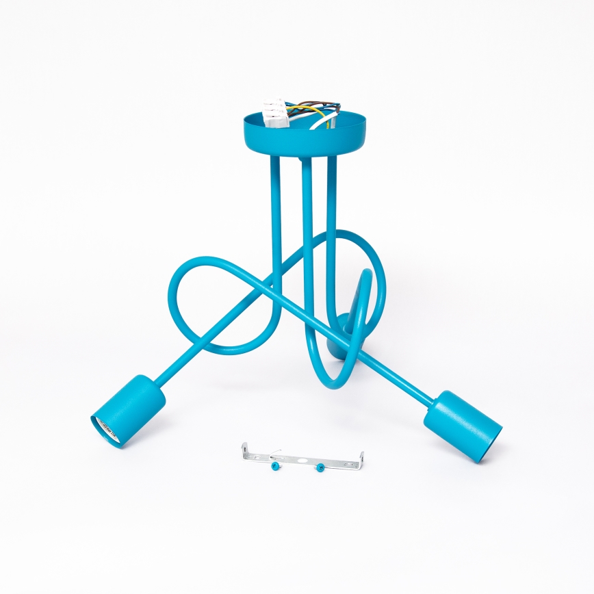 Plafonnier LED en applique pour enfants OXFORD, 3xE27/15W/230V, bleu