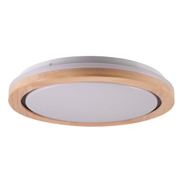 Plafonnier LED en bois pour salle de bains / 24 W / 230 V / Ø 39 cm / IP44 / chêne
