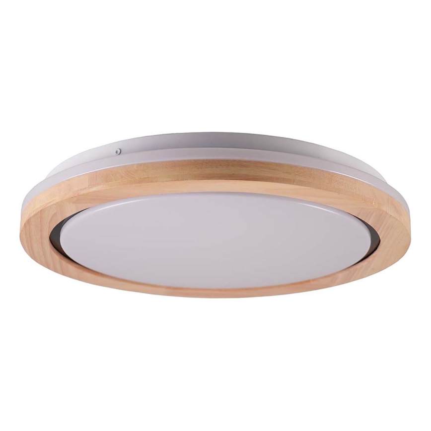 Plafonnier LED en bois pour salle de bains / 24 W / 230 V / Ø 39 cm / IP44 / chêne