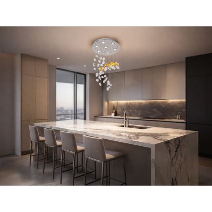 Plafonnier LED en cristal AVARA LED/24W/230V pr. 40 cm chrome brillant + télécommande
