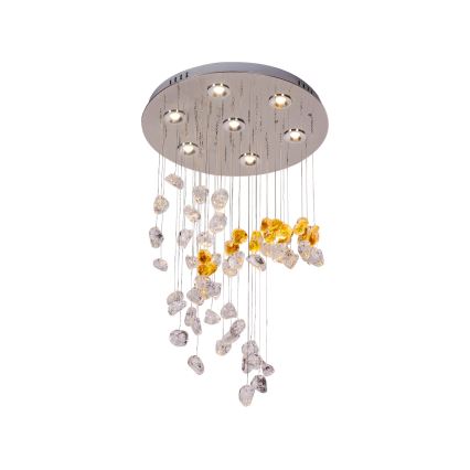 Plafonnier LED en cristal AVARA LED/24W/230V pr. 40 cm chrome brillant + télécommande