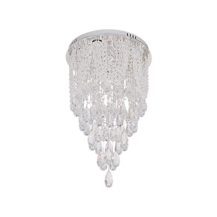 Plafonnier en cristal LED MAJURO LED/30W/230V Ø 40 cm chrome brillant + télécommande