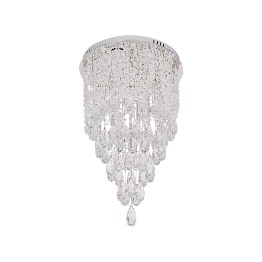 Plafonnier en cristal LED MAJURO LED/30W/230V Ø 40 cm chrome brillant + télécommande