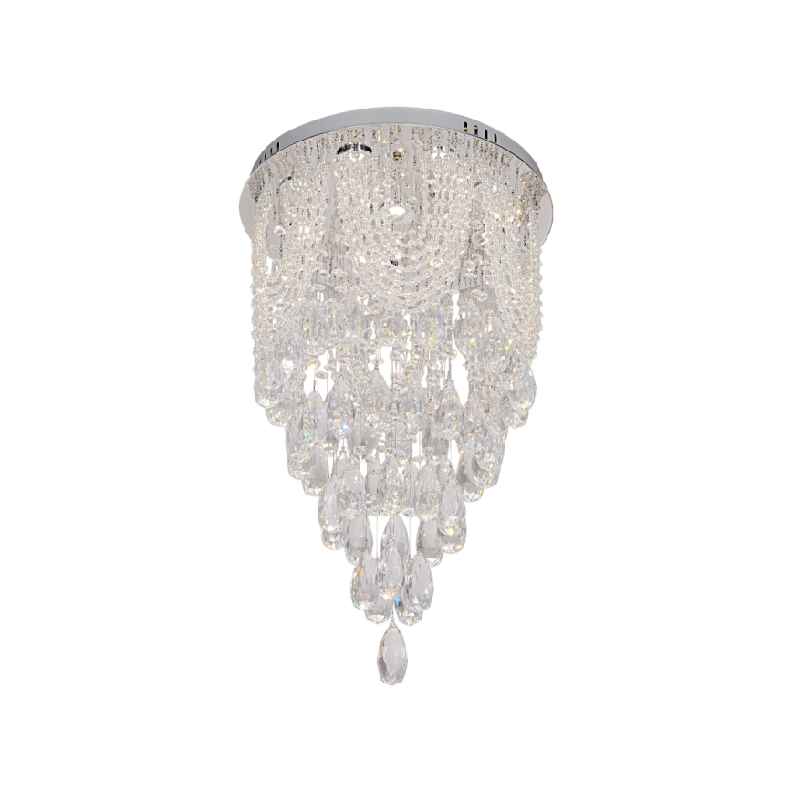 Plafonnier en cristal LED MAJURO LED/30W/230V Ø 40 cm chrome brillant + télécommande