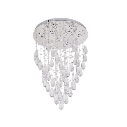 Plafonnier LED en cristal MAJURO LED/30W/230V Ø 45 cm chrome brillant + télécommande