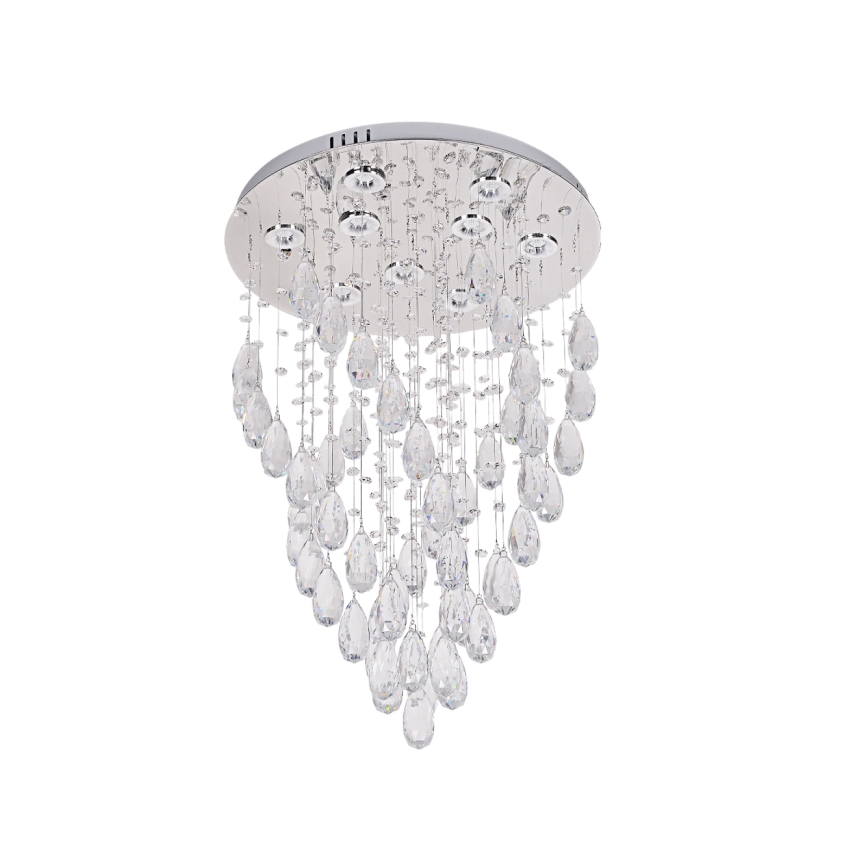 Plafonnier LED en cristal MAJURO LED/30W/230V Ø 45 cm chrome brillant + télécommande