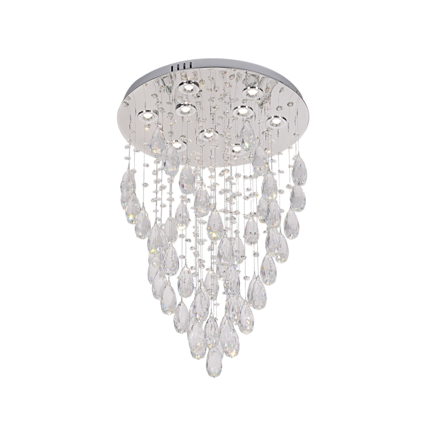 Plafonnier LED en cristal MAJURO LED/30W/230V Ø 45 cm chrome brillant + télécommande
