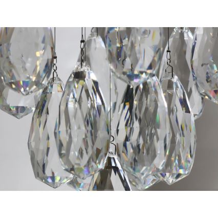 Plafonnier LED en cristal MAJURO LED/30W/230V Ø 45 cm chrome brillant + télécommande