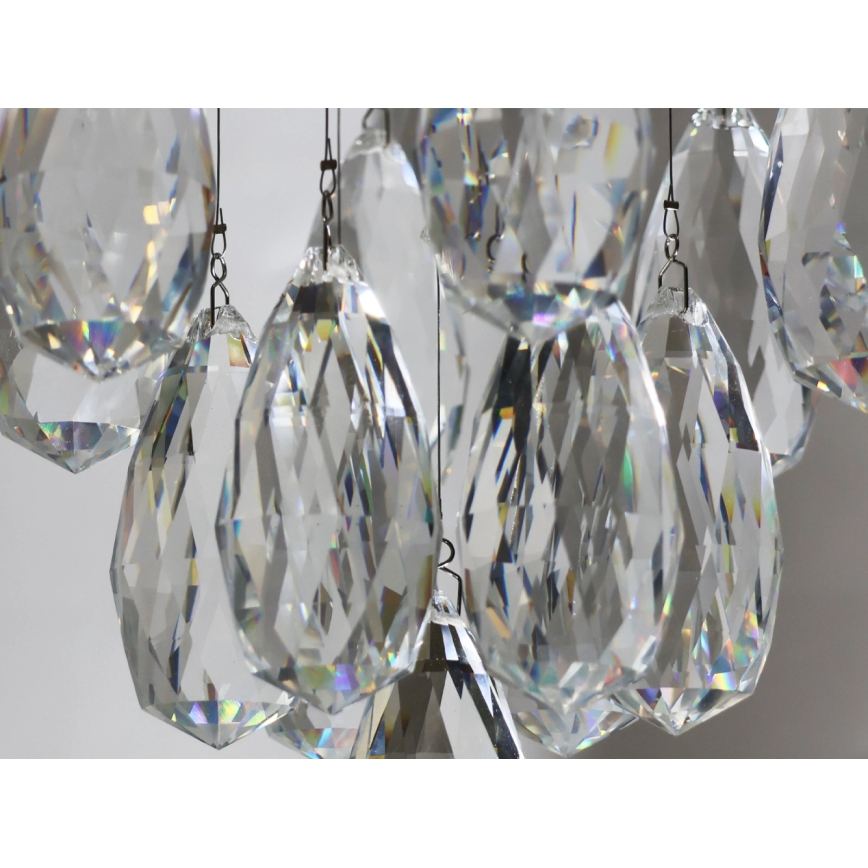 Plafonnier LED en cristal MAJURO LED/30W/230V Ø 45 cm chrome brillant + télécommande