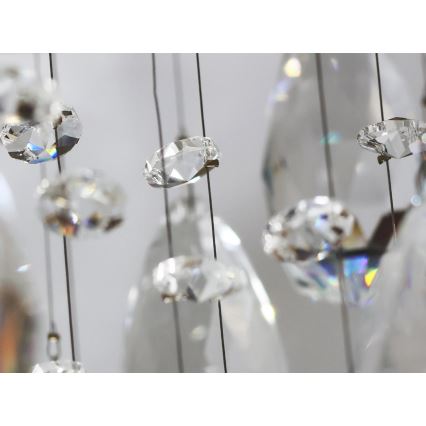 Plafonnier LED en cristal MAJURO LED/30W/230V Ø 45 cm chrome brillant + télécommande