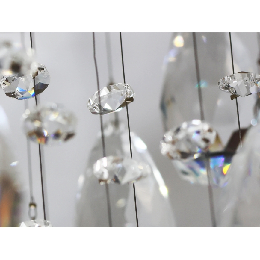 Plafonnier LED en cristal MAJURO LED/30W/230V Ø 45 cm chrome brillant + télécommande