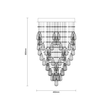 Plafonnier LED en cristal MAJURO LED/30W/230V Ø 45 cm chrome brillant + télécommande