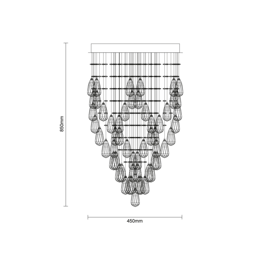 Plafonnier LED en cristal MAJURO LED/30W/230V Ø 45 cm chrome brillant + télécommande