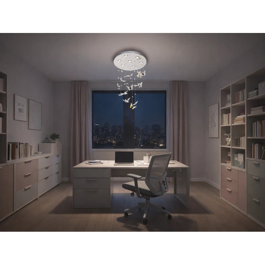 Plafonnier LED en cristal MURU LED/24W/230V Ø 40 cm chromé brillant + télécommande