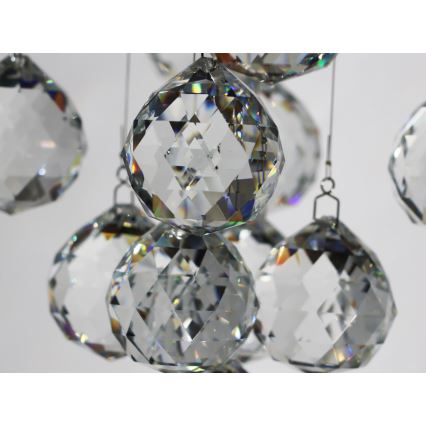 Plafonnier LED en cristal NAURU LED/24W/230V Ø 40 cm chrome brillant + télécommande