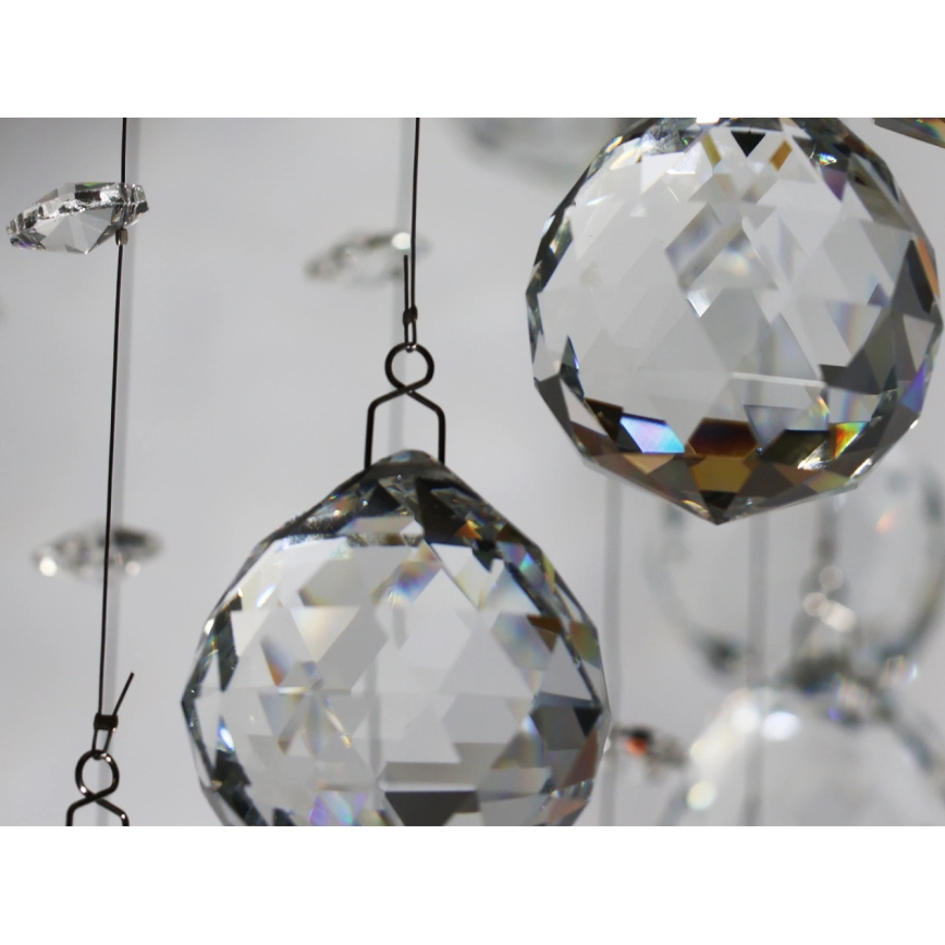 Plafonnier LED en cristal NAURU LED/24W/230V Ø 40 cm chrome brillant + télécommande