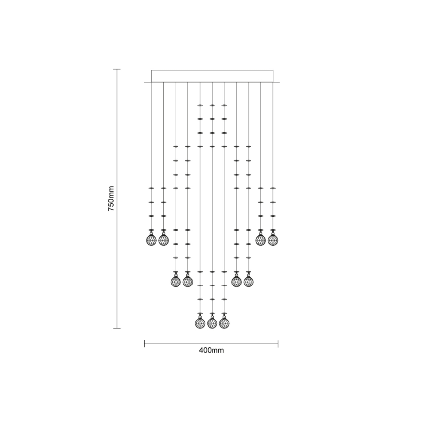 Plafonnier LED en cristal NAURU LED/24W/230V Ø 40 cm chrome brillant + télécommande