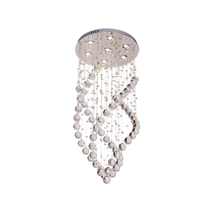 Plafonnier LED en cristal NAURU LED/24W/230V Ø 40 cm chrome brillant + télécommande