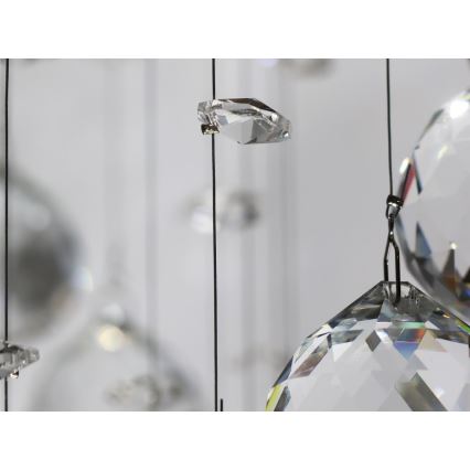 Plafonnier LED en cristal NAURU LED/24W/230V Ø 40 cm chrome brillant + télécommande