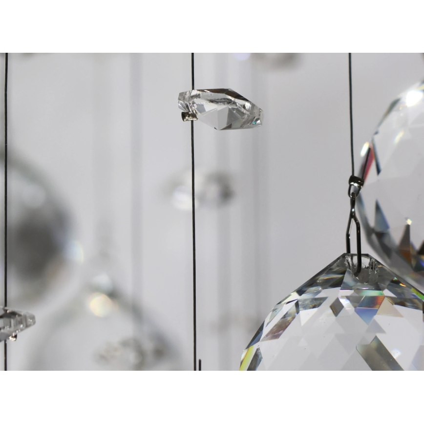 Plafonnier LED en cristal NAURU LED/24W/230V Ø 40 cm chrome brillant + télécommande