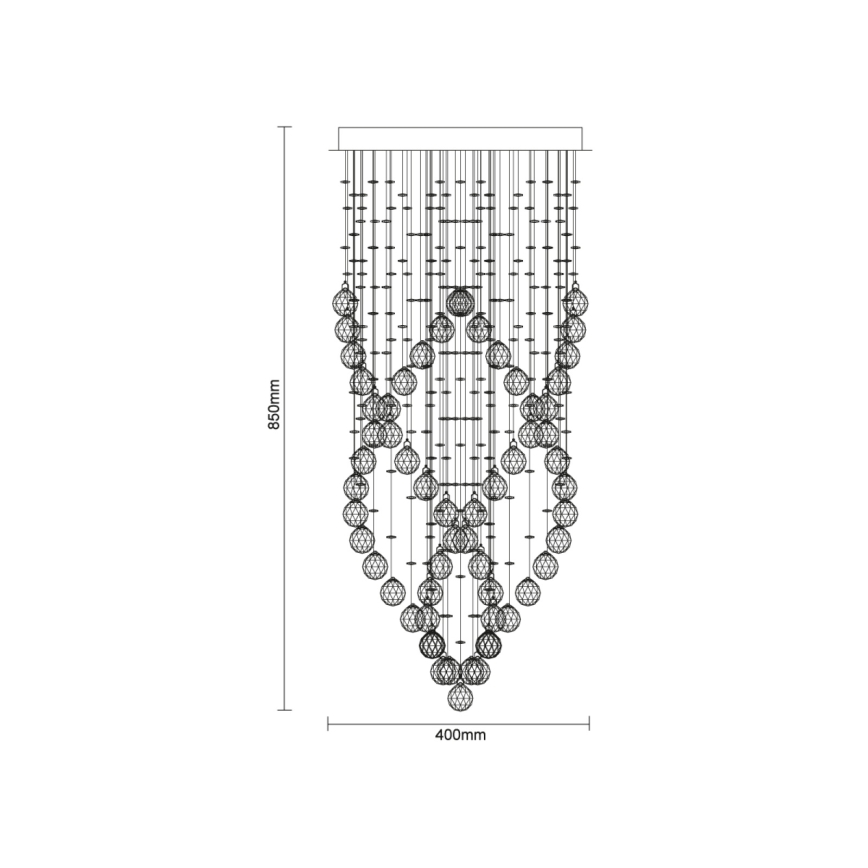 Plafonnier LED en cristal NAURU LED/24W/230V Ø 40 cm chrome brillant + télécommande