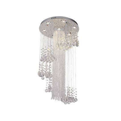 Plafonnier LED en cristal NAURU LED/24W/230V Ø 45 cm chrome brillant + télécommande