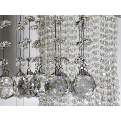 Plafonnier LED en cristal NAURU LED/24W/230V Ø 45 cm chrome brillant + télécommande