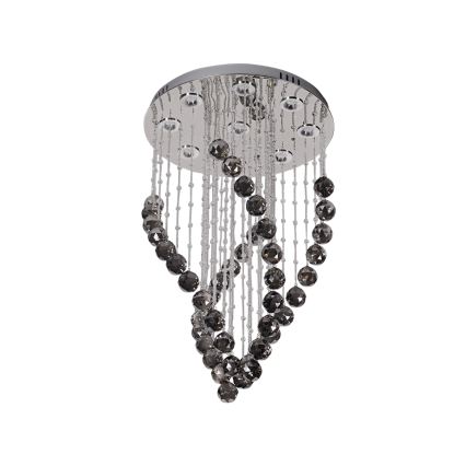 Plafonnier LED en cristal NAURU LED/30W/230V Ø 40 cm chrome brillant/noir + télécommande