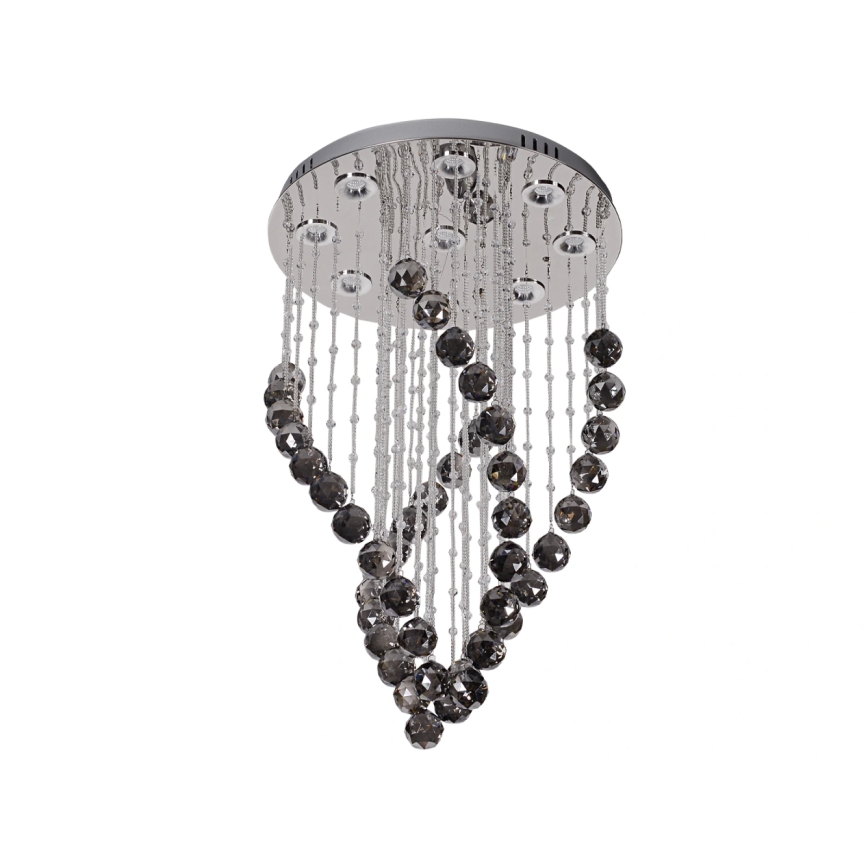 Plafonnier LED en cristal NAURU LED/30W/230V Ø 40 cm chrome brillant/noir + télécommande
