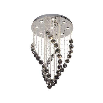 Plafonnier LED en cristal NAURU LED/30W/230V Ø 40 cm chrome brillant/noir + télécommande
