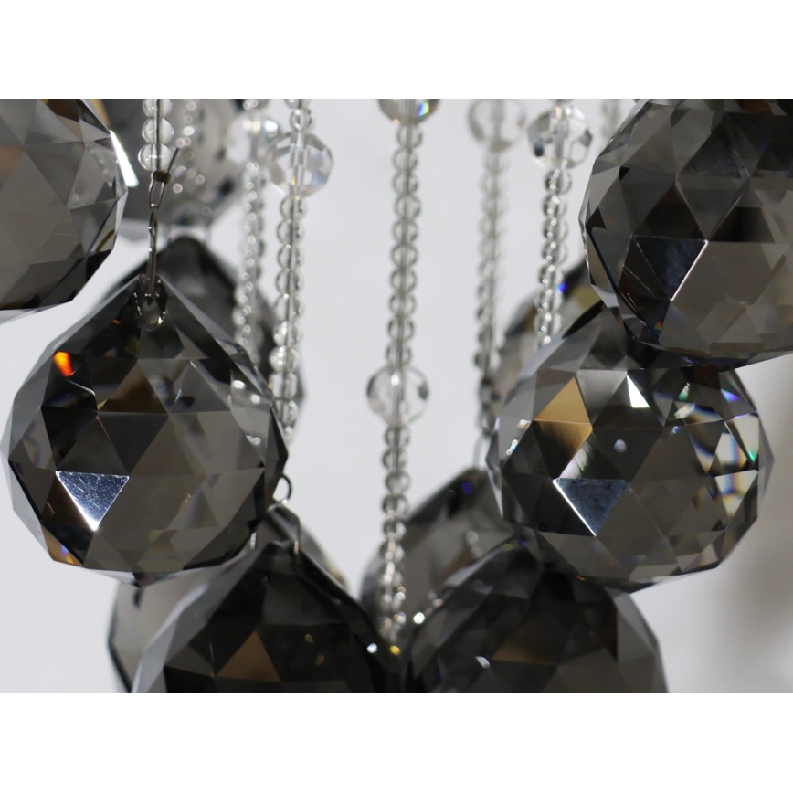 Plafonnier LED en cristal NAURU LED/30W/230V Ø 40 cm chrome brillant/noir + télécommande