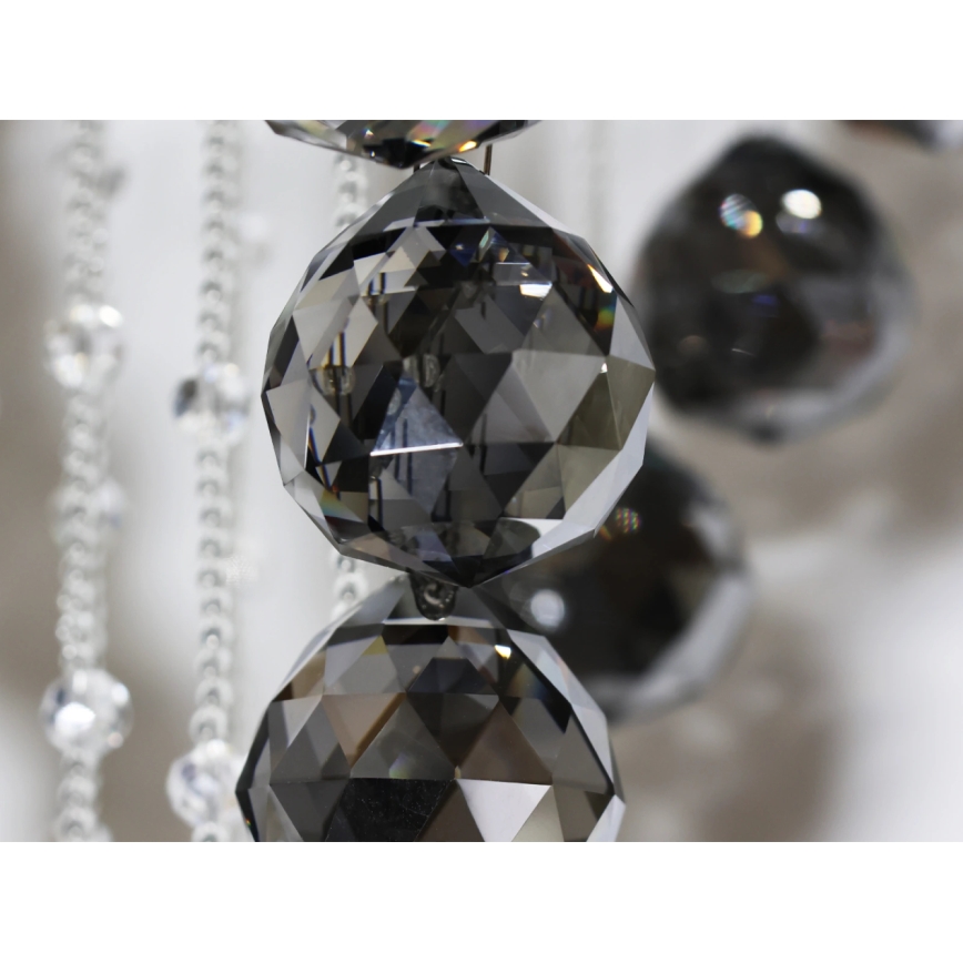 Plafonnier LED en cristal NAURU LED/30W/230V Ø 40 cm chrome brillant/noir + télécommande
