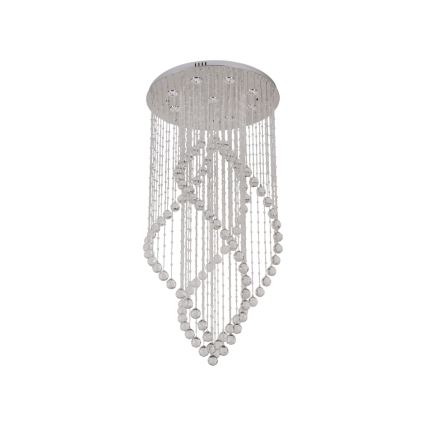 Plafonnier LED en cristal NAURU LED/30W/230V Ø 60 cm finition chrome brillant + télécommande