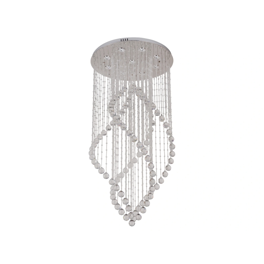 Plafonnier LED en cristal NAURU LED/30W/230V Ø 60 cm finition chrome brillant + télécommande