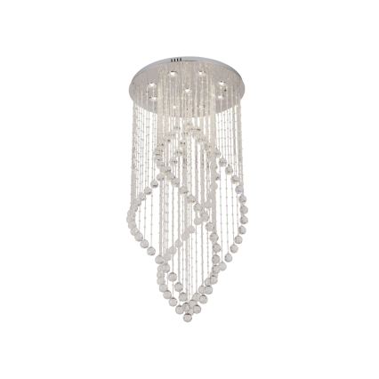 Plafonnier LED en cristal NAURU LED/30W/230V Ø 60 cm finition chrome brillant + télécommande