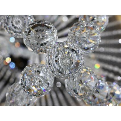 Plafonnier LED en cristal NAURU LED/30W/230V Ø 60 cm finition chrome brillant + télécommande