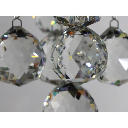 Plafonnier LED en cristal NAURU LED/30W/230V Ø 60 cm finition chrome brillant + télécommande