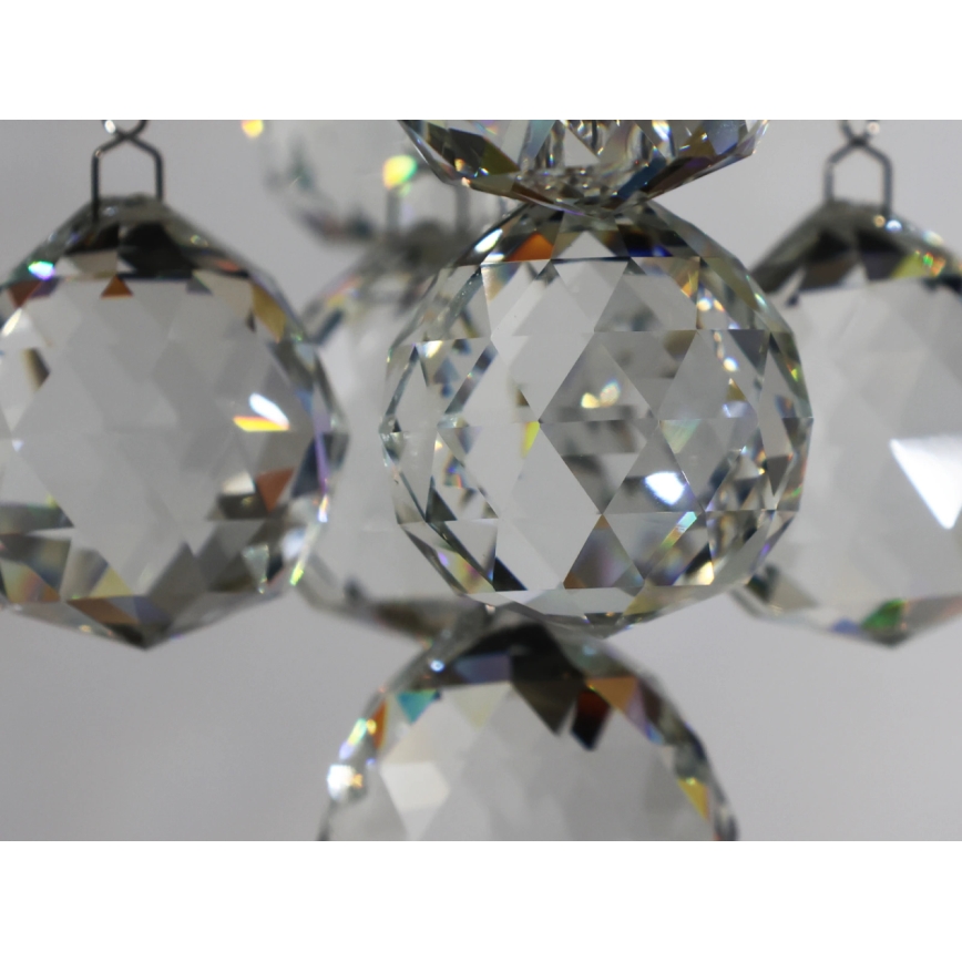 Plafonnier LED en cristal NAURU LED/30W/230V Ø 60 cm finition chrome brillant + télécommande