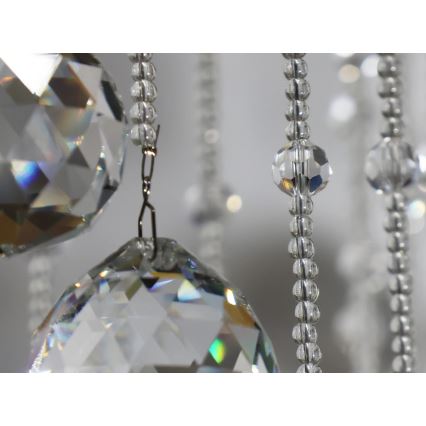 Plafonnier LED en cristal NAURU LED/30W/230V Ø 60 cm finition chrome brillant + télécommande