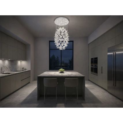 Plafonnier LED en cristal SAMOA LED/30W/230V Ø 40 cm, chrome poli + télécommande