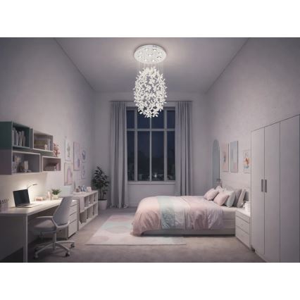 Plafonnier LED en cristal SAMOA LED/30W/230V Ø 40 cm, chrome poli + télécommande