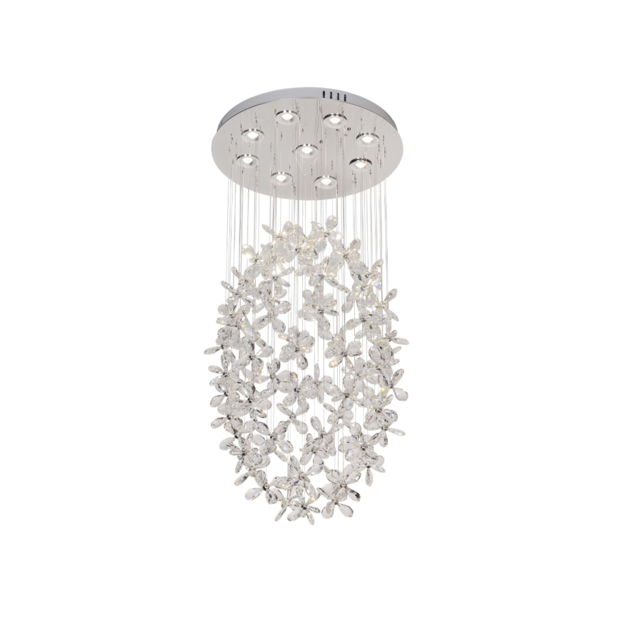 Plafonnier LED en cristal SAMOA LED/30W/230V Ø 40 cm, chrome poli + télécommande