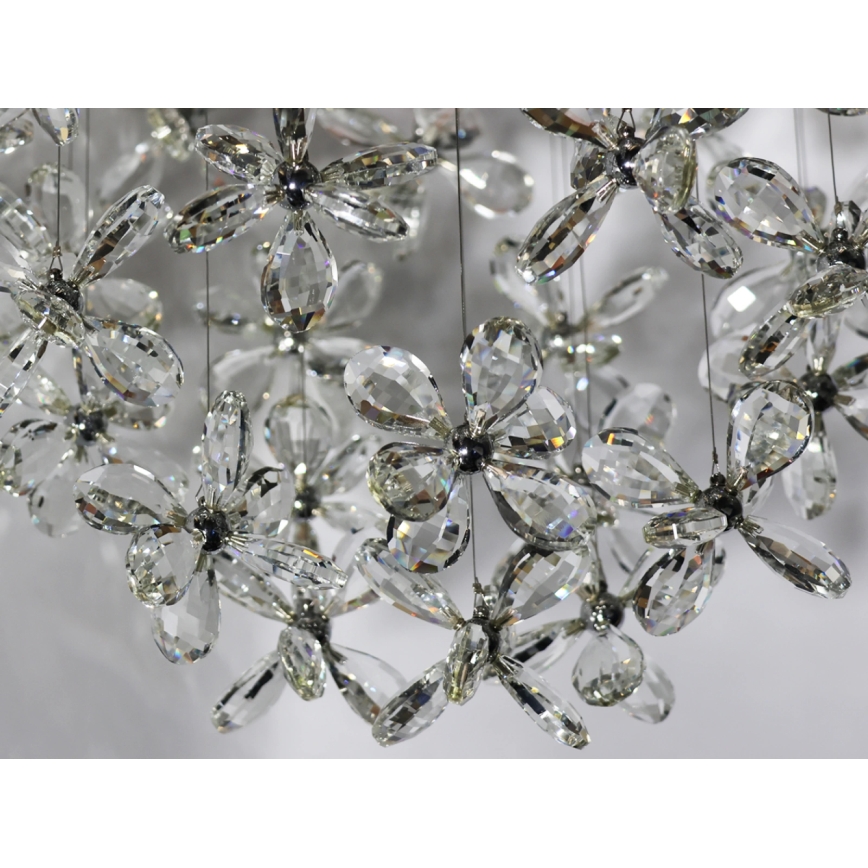Plafonnier LED en cristal SAMOA LED/30W/230V Ø 40 cm, chrome poli + télécommande